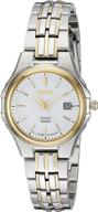 ⌚ seiko women's sut222 ladies dress solar-powered two-tone stainless steel watch: elegant and sustainable timepiece for women logo
