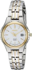 img 4 attached to ⌚ Seiko Women's SUT222 Ladies Dress Solar-Powered Two-Tone Stainless Steel Watch: Elegant and Sustainable Timepiece for Women