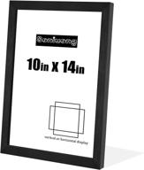 black wood picture frames (10x14 inch) for wall hanging - rectangle baby scan & diamond painting frames for family walls decoration, anniversaries, weddings, christmas, halloween, showers, certificates логотип