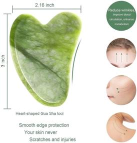 img 2 attached to DoneLian Gua Sha Massage Tool Set: Natural Jade Facial Scraping Kit for Effective Muscle Knot Relief, Lymphatic Drainage, Acupuncture Therapy, and Facial Care at Home or SPA