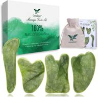 donelian gua sha massage tool set: natural jade facial scraping kit for effective muscle knot relief, lymphatic drainage, acupuncture therapy, and facial care at home or spa logo