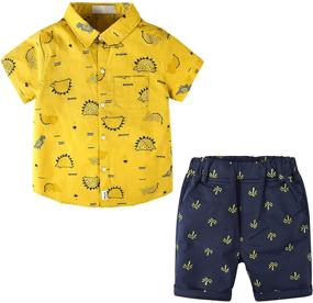 img 4 attached to Little Summer Clothes Outfit Button Boys' Clothing and Clothing Sets