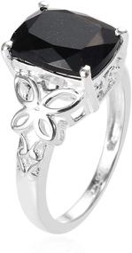 img 1 attached to 💍 Shop LC Sterling Silver Black Tourmaline Black Spinel Statement Ring - Perfect Women's Gift!