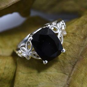 img 3 attached to 💍 Shop LC Sterling Silver Black Tourmaline Black Spinel Statement Ring - Perfect Women's Gift!