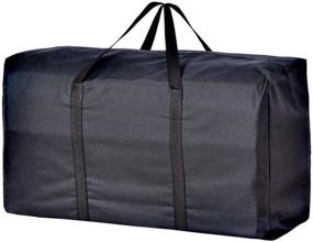 img 4 attached to 🛏️ Extra Large 160L Waterproof Storage Bag: For Bedding, Comforter, King Pillows, Blankets, Clothes -Travel Laundry Bag, College Carrying Bag - 2 Handles, Zippered - Foldable House Moving Bag Organizer