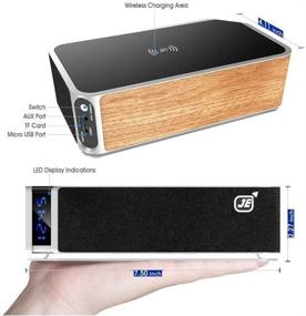 img 2 attached to 🔊 Bluetooth V5.0 Speaker with Alarm Clock, FM Radio, Stereo Sound, Mic, TF Port, Qi Wireless Charger for iPhone and Galaxy Series