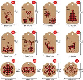 img 3 attached to 🎁 STEFORD Christmas Kraft Paper Gift Tags: 120 PCS Festive Labels with 230 ft String