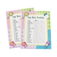 🎉 fun baby shower game: baby word scramble - 24 playing sheets for memorable baby showers and gender reveal parties logo