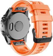 ancool fenix 5s plus bands - easy fit silicone replacement for fenix 6s/fenix 6s pro/fenix 5s smartwatches (orange, 20mm width) logo