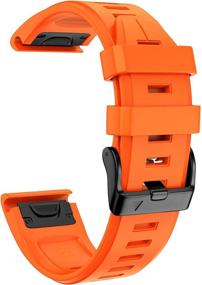 img 3 attached to ANCOOL Fenix 5S Plus Bands - Easy Fit Silicone Replacement for Fenix 6S/Fenix 6S Pro/Fenix 5S Smartwatches (Orange, 20mm Width)