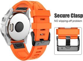 img 2 attached to ANCOOL Fenix 5S Plus Bands - Easy Fit Silicone Replacement for Fenix 6S/Fenix 6S Pro/Fenix 5S Smartwatches (Orange, 20mm Width)