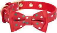 🎄 christmas festival dog collars with luxurious bowtie set by blueberry pet logo