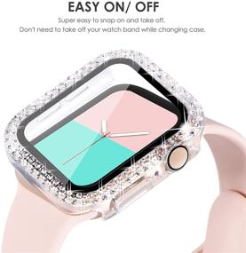 img 1 attached to NewWays 2-Pack Bling Cases With Screen Protector Compatible For Apple Watch 38Mm 40Mm 42Mm 44Mm Wearable Technology