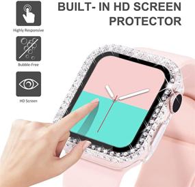 img 3 attached to NewWays 2-Pack Bling Cases With Screen Protector Compatible For Apple Watch 38Mm 40Mm 42Mm 44Mm Wearable Technology