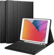 fintie keyboard case for ipad 9th/8th/7th gen (2021/2020/2019) 10.2 inch 🔌 | soft tpu back stand cover, pencil holder | detachable bluetooth keyboard, black logo