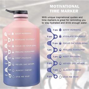 img 2 attached to 💧 FUNUS Motivational 1 Gallon Water Bottle: Stay Hydrated with Time Marker, Leakproof Design, Straw and Handle - Perfect for Sports, Fitness, Gym, Hiking, and Outdoor Activities