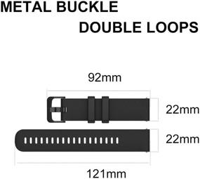 img 1 attached to Yeejok 22mm Smartwatch Bands - Compatible with Fossil Gen 5E 44mm, Men's Gen 5 Carlyle, Women's Gen 5 Julianna, Gen 4 Explorist HR - Black Silicone Sport Wristband + Silver Mesh Woven Metal Watch Strap