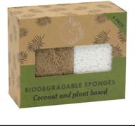 🌿 environmentally-friendly biodegradable coconut fiber kitchen sponges - sustainable, vegan, and natural dish scrubber (6 count, pack of 1) logo