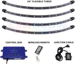 img 3 attached to 🌈 Подчеркните стиль своего автомобиля с помощью комплекта светодиодного неонового освещения LEDGlow 4pc Million Color для колесных арок - выбирайте из 18 твердых цветов - наслаждайтесь ярким освещением с помощью гибких многоцветных трубок длиной 24" - стойкий к погодным условиям и долговечный - полный комплект с контрольным блоком и беспроводным пультом