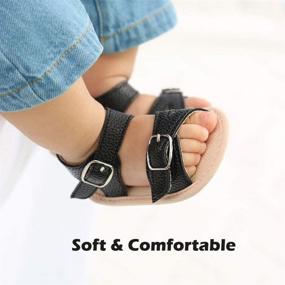 img 3 attached to 👶 Non-Slip, Soft-Sole T-Strap Baby Girls Sandals for Infants - Perfect Crib Dress Shoes for First Walkers (3-18 Months)