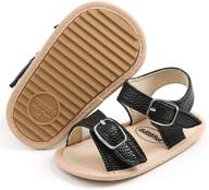 👶 non-slip, soft-sole t-strap baby girls sandals for infants - perfect crib dress shoes for first walkers (3-18 months) logo