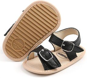 img 4 attached to 👶 Non-Slip, Soft-Sole T-Strap Baby Girls Sandals for Infants - Perfect Crib Dress Shoes for First Walkers (3-18 Months)