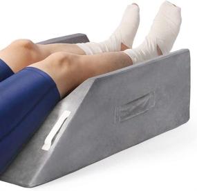 img 4 attached to 🛏️ LightEase Double Wedge Pillow for Leg, Knee, Ankle Post-Surgery Elevation - Memory Foam Leg Elevating Pillow for Injury, Sleeping, Foot Rest, Swelling Reduction