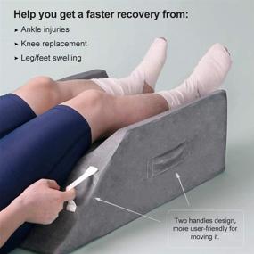 img 1 attached to 🛏️ LightEase Double Wedge Pillow for Leg, Knee, Ankle Post-Surgery Elevation - Memory Foam Leg Elevating Pillow for Injury, Sleeping, Foot Rest, Swelling Reduction
