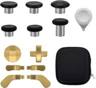 🎮 xbox one elite series 2 controller accessories - gold metal thumbsticks, mod swap joysticks, paddles, d-pads, adjustment tool - replacement parts for model 1797 logo