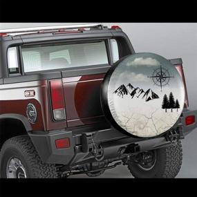 img 3 attached to Spare Tire Cover for Mountain Compass Nature Camper - Ideal for Camping, Trailers, Trucks, RVs, SUVs - Travel Universal Fitment 14 Inch