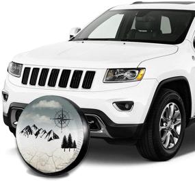 img 1 attached to Spare Tire Cover for Mountain Compass Nature Camper - Ideal for Camping, Trailers, Trucks, RVs, SUVs - Travel Universal Fitment 14 Inch