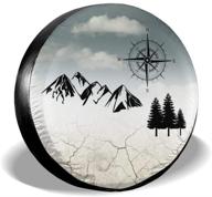 spare tire cover for mountain compass nature camper - ideal for camping, trailers, trucks, rvs, suvs - travel universal fitment 14 inch logo