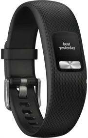 img 1 attached to 📟 Garmin vívofit 4 activity tracker with 1+ year battery life, vibrant color display, and in Black, Small/Medium size. Product code: 010-01847-00, dimensions: 0.61 inches.