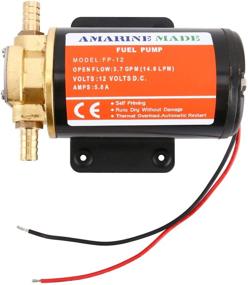 img 2 attached to 🔧 Amarine Made 12V Turbo Pump Oil Scavenge Extractor - Self Priming Reversible Gear Pump for Water, Diesel, Lubricants, Machinery - Fuel Scavenge Oil Transfer