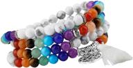 📿 nupuyai unisex 108 buddha prayer beads mala crystal bracelet with 7 chakra healing stones necklace logo