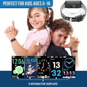 img 3 attached to 🌊 Inspiratek Kids Fitness Tracker - Waterproof Pedometer Watch for Kids (Age 5-16) in Black Color