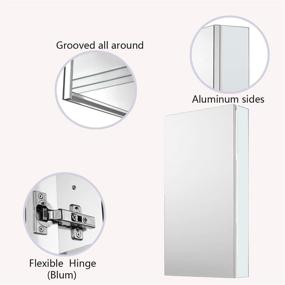 img 1 attached to Sunrosa 18x27.5 Aluminum Bathroom Medicine Cabinet with Mirror Door, Wall-mountable and Recessed-in Organizer - 1 Door Wall Cabinet, Mirror Cabinet