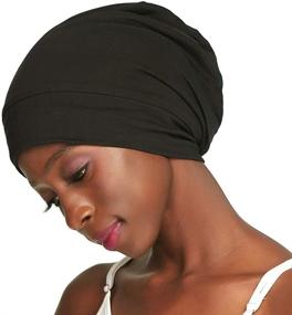 img 2 attached to 🧢 Silk Satin Lined Slap Cap for Curly Hair Women - Soft Cotton, Durable Elasticity, Ideal for Day and Night