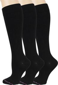 img 1 attached to 🔘 Premium Black Compression Socks in Ladies Size 9-11 - 3 Pair Pack