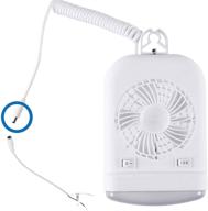 12 volt rv camper fan and led light combo with independent switch | 2-speed 🔌 fan | 51-3/16’’ extendable cord | 1/5’’(5.5mm) male plug | rv fan light with holding bracket logo