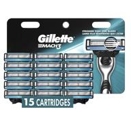 🪒 efficient 15-count gillette mach3 men's razor blade refills for sensitive skin logo