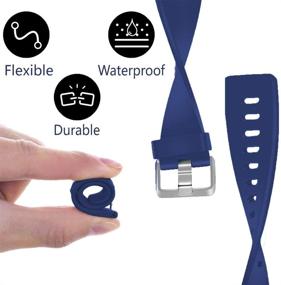 img 3 attached to 🌊 VINIKI Slim Soft Waterproof Fitness Bands Compatible with Fitbit Versa/Versa 2/SE for Women and Men - Dark Blue (Small)