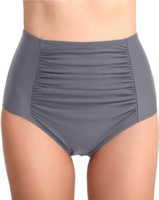 img 4 attached to 👙 Flattering Womens Bikini Bottoms/Skirt Swimsuit with High/Low Waist & Tummy Control