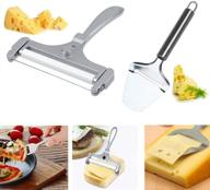 🧀 premium stainless steel cheese cutter set with adjustable thickness - 2 pieces cheese cutter and cheese plane tool - perfect kitchen utensils for soft cheese slicing logo