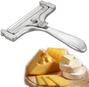 img 2 attached to 🧀 Premium Stainless Steel Cheese Cutter Set with Adjustable Thickness - 2 Pieces Cheese Cutter and Cheese Plane Tool - Perfect Kitchen Utensils for Soft Cheese Slicing