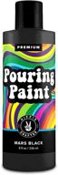 black pouring acrylic painting bottle logo