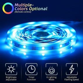 img 1 attached to 🌈 OUSFOT LED Strip Lights Kit - 5050 RGB Color Changing 16.4 Feet Flexible LED Light Strip SMD with 44-Keys Remote Control Rope Light for Bedroom Kitchen Bar Party Holiday Decoration