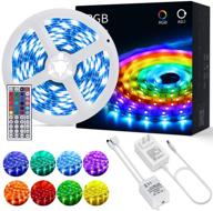 🌈 ousfot led strip lights kit - 5050 rgb color changing 16.4 feet flexible led light strip smd with 44-keys remote control rope light for bedroom kitchen bar party holiday decoration логотип