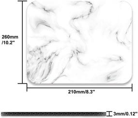 img 3 attached to Белый мраморный коврик для мыши AUDIMI: милый прямоугольный коврик для мыши с антискользящей основой для ноутбука, ПК, офисного декора, работы и игр.