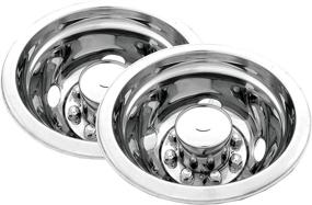 img 3 attached to 🚚 Kaper II SS-1604-EZNU Polished Stainless Steel Truck Wheel Simulator Set - Compatible with Chevrolet, Ford, and Dodge (16"x6" 6.5" Bolt Circle 8 Lug 4 Hand Hole, Pop Off for 4-Wheel Drive Hubs)